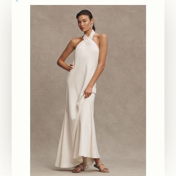 BHLDN Ruby Twist Halter Satin Gown - Picture 3 of 5